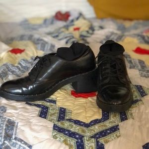 Zara Women’s Black Patent Leather Heel Loafers